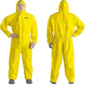 아이버 해즈매트 슈트 일회용 커버올 헤비 듀티 전신 페인트 7가지 사이즈 - 2X-대형 노란색 3가지