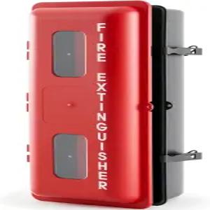 더블필 1개 10파운드 소화기 캐비닛 박스(내부 로프 고정 및 외부 래치 포함) 견고한 플라스틱 홀더 케이스
