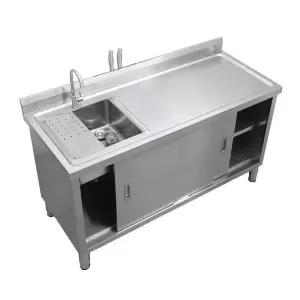스텐싱크대 캠핑장 식당 304 세척 하부작 야외용 주방 조리대 야외싱크대 왼쪽 업소용
