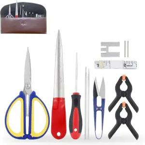 WISEPRO 12 PCS 바구니 직조 도구 키트 제작 소나무 바늘 용품 라탄 위커 세트 초보자를 위한