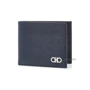 [라벨루쏘] [페라가모] SS26 남성 간치니 반지갑 66 A063 DEEP OCEAN 0744850