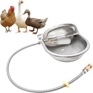 MinrzPet 닭장 액세서리 파이프 및 플로트 볼 밸브가 있는 자동 정수기 키트 닭 급수기 병아리 오리 거위