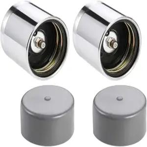 KHGUZ 2PCS 트레일러 휠 베어링 프로텍터 보호 브래지어가 장착된 1.98인치 허브 캡 자동차 먼지 커버