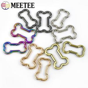 5/10피스 Meetee 20-38mm 스프링 링 금속 버클 뼈 모양의 가방 키 체인 연결 후크 개 목걸이 Carabiner 하