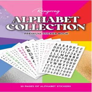 플래너 저널 스크랩북을 위한 롱롱 알파벳 컬렉션 스티커북 - 여러 글꼴 크기 및 스타일의 글자 탭 라벨
