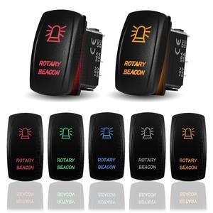 자동차 해양 보트 로터리 비콘 로커 스위치 ON OFF LED 토글 트럭 트레일러 밴 UTV ATV 대시보드 12V 24V