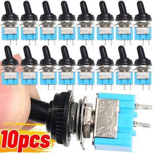 미니 소형 토글 스위치 방수 캡 2핀 2단계 SPST ON OFF 래칭 컨트롤러 자동차 보트 해양 바이크 오토바이