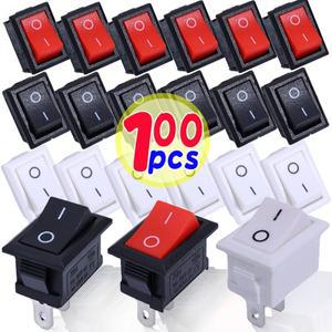 5개/세트 푸시 버튼 스위치 21x15mm SPST 2핀 6A 250V KCD11 스냅인 온/오프 로커 보트 홈 바이크 오토바이