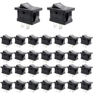 30개 AC 6A/250V 10A/125V 2핀 SPST 온/오프 미니 소형 보트 로커 스위치 자동차 원형 토글