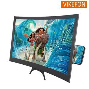 곡선 모바일 스크린 증폭기 3D HD 영화 TV 홈 오피스 용 스마트 폰 12 인치