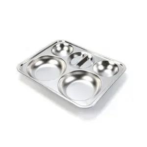 원형 스텐 4찬식판 36.5x28.3x4.0cm 0.5T 스테인리스식판