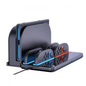 스위치독 미니독 스위치 2 충전 도크 보관 스탠드 - 조이콘 포트 4개 콘솔 홀더 게임 카드 슬롯 9개 NS 쿼