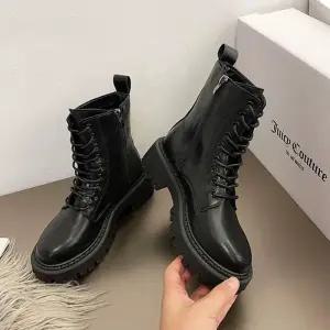 여성 워커 레더 레이스업 US504 지퍼 데일리 모던