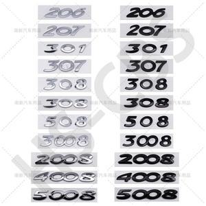 ABS 206 207 301 308 리어 트렁크 로고 307 508 엠블럼 배지 푸조 자동차 스타일링 테일게이트 스티커