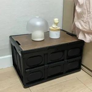 ( )폴딩박스 블랙 30L 캠핑 손잡이 테이블 차트렁크정리함 캠핑박스 카고박스 캠핑폴딩박스