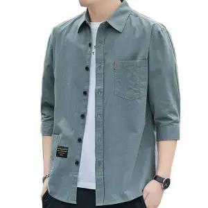 티셔츠 남자 카라티 야상셔츠 포켓 7부 반팔