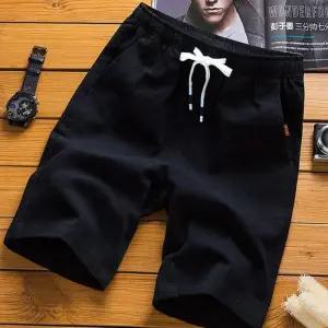 마 반바지 밴딩 린넨 여름 남자 쇼츠 5부 고무줄