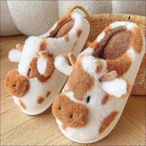 겨울 실내화 털안감 동물 슬리퍼 남녀공용 사무실 방한 겨울실내화