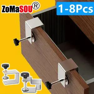 호환  1-8Pcs C 클램프 캐비닛 목공 지그 서랍 고정 클립 전면 설치 클램프 도어 전면 손잡이 당겨 핸들 설