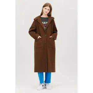 베네통 니트 스트링 후드 롱 코트BACT575611174676