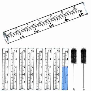 플라스틱 레인 게이지 교체 튜브, 야드 가든 야외 가정용 5인치 용량 튜브 브러시 포함, 최고 등급 (8개)