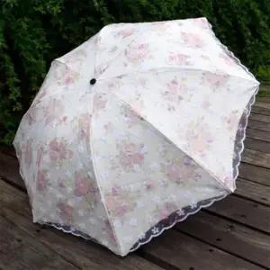 양산 꽃무늬 UV선블럭 펜션 레이스