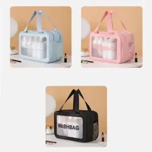 투명 창 구조 수납 분리형 트래블 워시 파우치 6SS