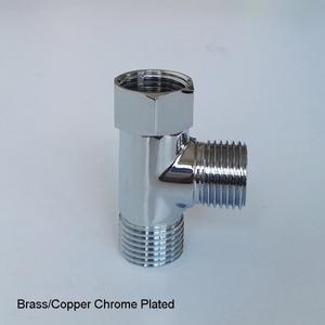 크롬 도금 황동 T 타입 욕실 액세서리 비데 온수기 부품 밸브 G3/8 G1/2 티 3 웨이 플럼핑 파이프 피팅