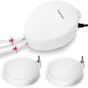 올루시 사일런트 수족관 에어 펌프, 최대 600갤런 어항, 수경 버킷 시스템, 침실 버블 월을 위한 스톤 항공사 튜브 체크 밸브 2개가 있는 듀얼 콘센트 조절식 산소 에어레이터