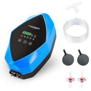 최대 600갤스 탱크를 위한 조용한 AC/DC 수족관 공기 펌프, 4W/6W 휴대용 배터리 구동 긴 48시간 수명, 야외 낚시를 2구 산소 펌프