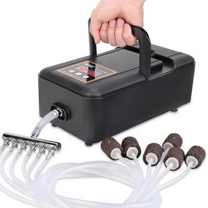 하이거 IPX6 충전식 수족관 연못 공기 펌프, 강력한 조용한 탱크 호스 에어 스톤 체크 밸브, 낚시 요트/정전/수력 발전기(300GPH)를 위한 조절식 유량 다이버터 밸브 포함