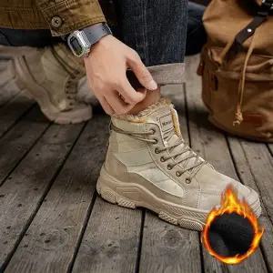 레이스업 하이탑 남성 2컬러 기모 워커 남성워커 남자워커 패션워커 데일리워커 하이워커