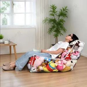 인형정리함쇼파 투명인형빈백 다용도 의자 쇼파 대형 쿠션