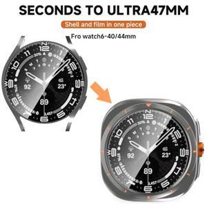 삼성 갤럭시 워치 7 6 40mm 울트라 글래스 + 케이스로 교체, 스크린 보호 필름 PC 하드 커버 및