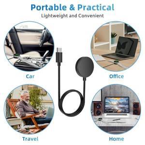 삼성 갤럭시 워치 3 4 5 6 7 8 프로 액티브 2용 무선 충전기 휴대용 USB 타입 C PD 케이블 고속 도크 스테