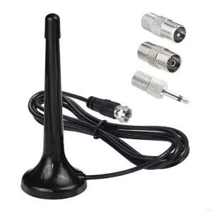 dmb안테나 75ohm FM 텔레스코픽 안테나 3개의 어댑터 가정용 증폭 라디오 DAB 고이득
