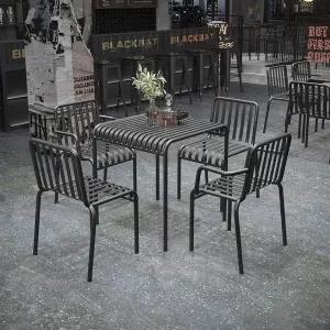 블랙철제테이블 야외의자세트 야외용 펜션 카페테라스 옥외