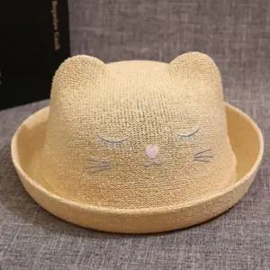 준캡 유아 아동 어린이 아기 잠자는페도라 밀짚봄 여름 가을 자외선차단 귀여운
