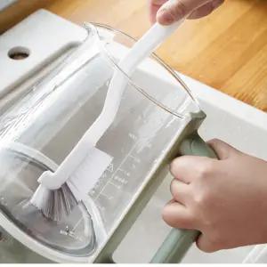 주방용 틈새세척 커브형 젖병솔 텀블러 물병 브러쉬 긴 유리병 세척솔