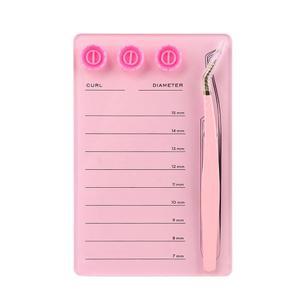 메쿠페 아크릴 속눈썹 연장 팔레트 키트, 이식용 인조 정리함 패드 래시 트레이, 마그네틱 핀셋 홀더 - 내구성 있는 보관 핑크 세트