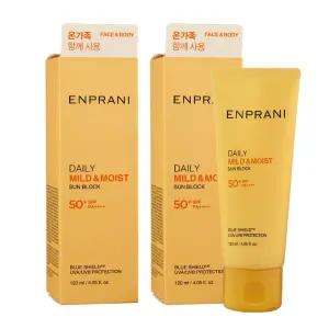 2개 엔프라니 데일리 선블록 120ml 대용량 선크림 자외선차단 썬크림 온가족 사용