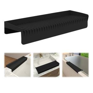 실리콘 싱크대 가장자리 보호대 및 스플래시 가드, 다기능 싱크대 액세서리 5 업그레이드, 욕조 싱크대용 스플래시 가드, 주방 싱크대용 카운터탑 보호대 스테인리스 스틸, 화강암, 석영, 블랙