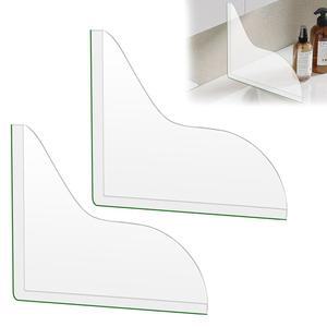 유운헤그 2팩 샤워 코너 워터 가드, 욕조용 투명 접착식 스플래시 가드, 욕조용 실리콘 욕실 샤워 스플래시 가드, 물을 욕조에 보관할 수 있는 간편한 설치 방법