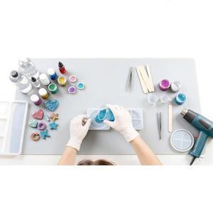 예술가용 실리콘 공예 매트, 수지 공예, 주얼리 주조, 아크릴 페인팅, 점토 작업, 내열 책상 보호대 및 플레이스 매트용 32 x24 x1 2mm 대형 논스틱 아트 시트 블랙 그레이