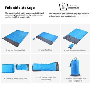 방수 비치매트 초대형 야외 캠핑 담요 접이식 모래 포켓 휴대용 경량 피크닉