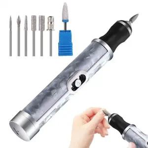 호환  전동 네일 파일 세트 네일 4단 속도 아크릴 도구 두꺼운 모서리 정형 광택 연마 간호 발톱 그라인더