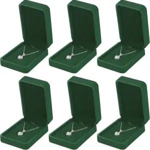 보석 선물용 클래식 벨벳 목걸이 펜던트 박스 6피스 결혼식 약혼 생일 기념 소형 보관 디스플레이 케이스