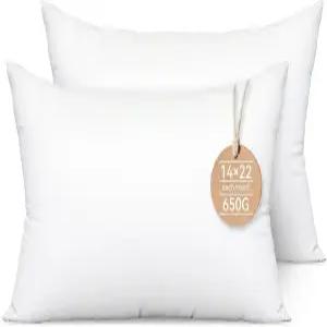 14x22 인치 요추 베개 삽입물 세트 2 - 소파 침대 액센트 의자용 합성 다운 대체 충전재 푹신하고 내구성이