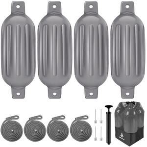 드레작 보트 4팩, 4개의 로프로 도킹할 수 있는 범퍼, 보관 가방 1개, 에어 펌프 바늘 4개가 부두용 풍선 리브 마린 폰툰 범퍼