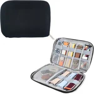 와이즈포인트 방수 시계 밴드 보관 케이스 옥스포드 천 스트랩 홀더 휴대용 정리함 8개의 슬롯(블랙)